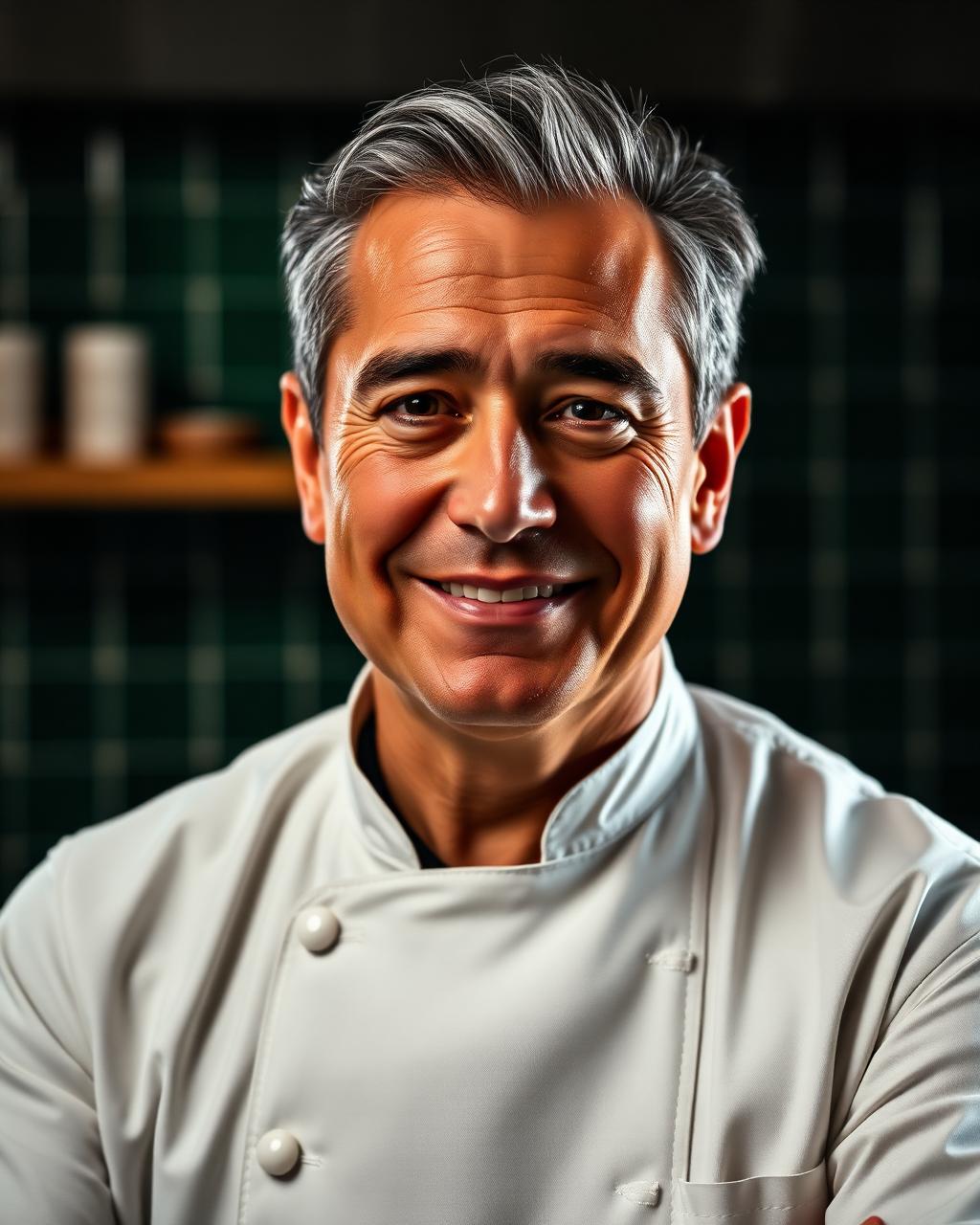 Chef Léon Auré in his kitchen